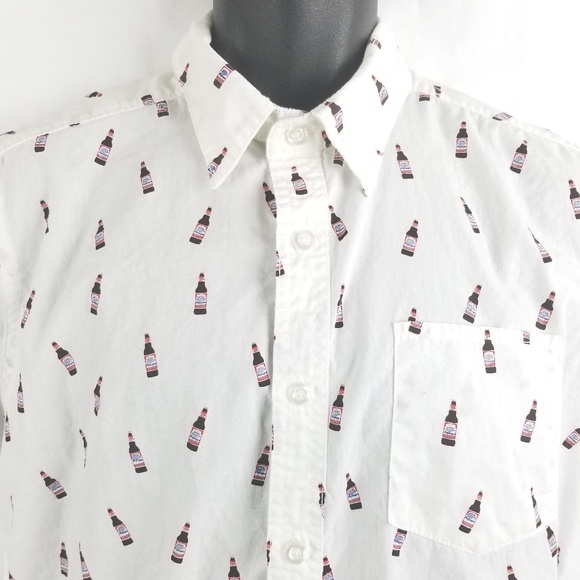 beer button up shirt